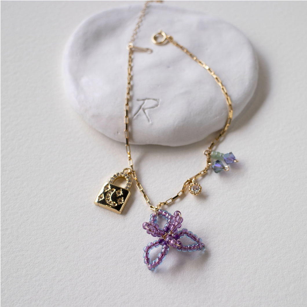 The secret of Iris garden - Purple - 14k Gold filled bracelet