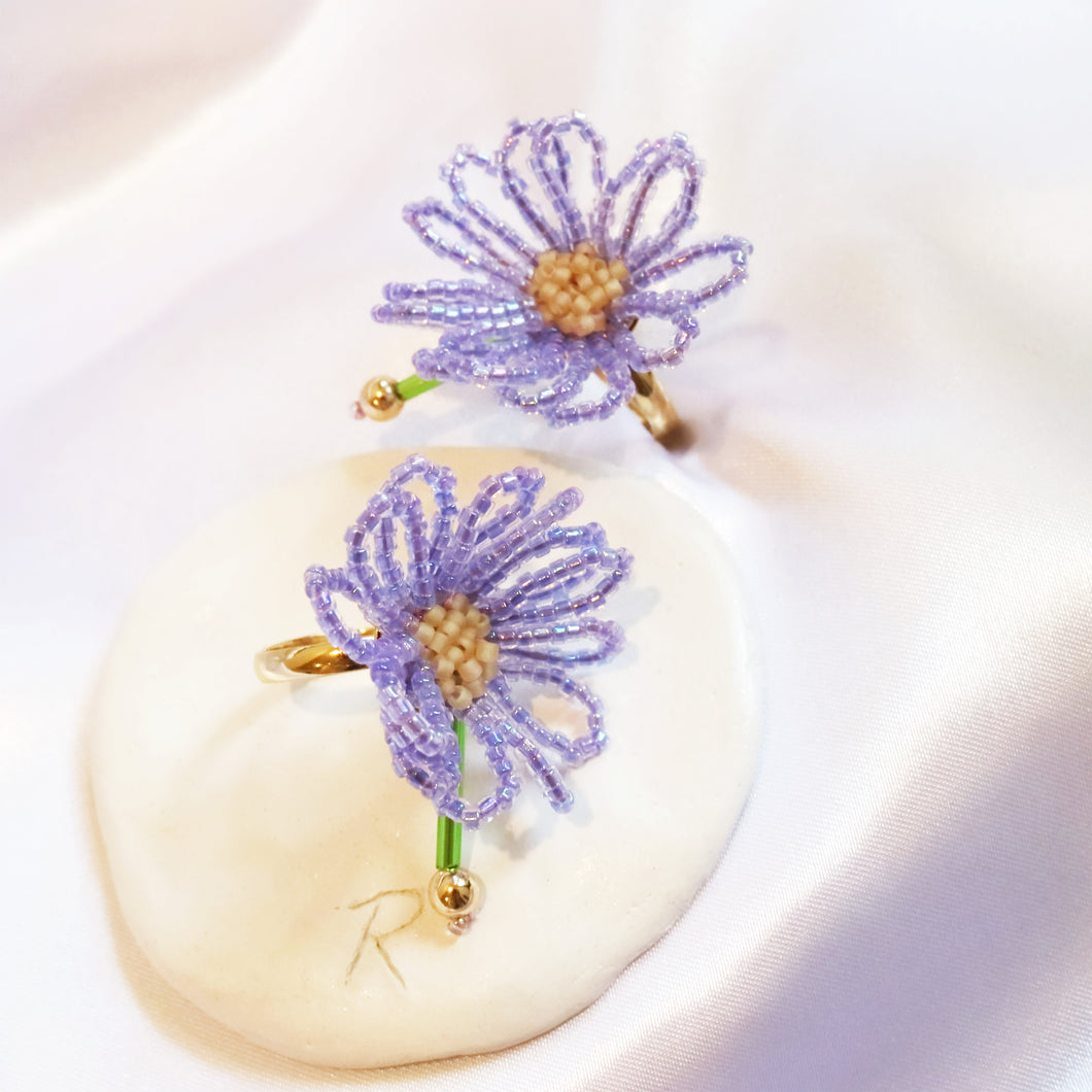 Purple Daisy flower ring