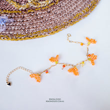 Load image into Gallery viewer, Orange flowers -14k Gold filled bracelet
