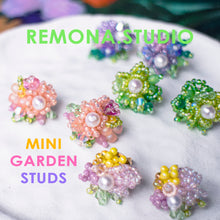 Load image into Gallery viewer, Mini Garden earring with 925 sliver studs - LOVE GREEN
