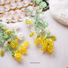 Load image into Gallery viewer, I Love Yellow Flowers - beaded flower earrings with 925 silver hooks
