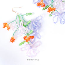 Load image into Gallery viewer, Wildflowers in the park - beaded flower earrings with 14k GF hooks
