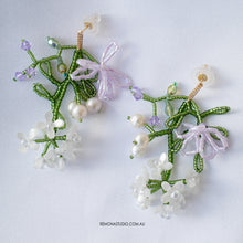 Load image into Gallery viewer, Princess&#39;s Twilight Garden - beaded flower earrings with 925 silver studs
