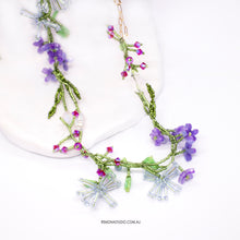 Load image into Gallery viewer, Victorian Garden - beaded flower necklace with 14kt GF clasp
