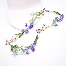 Load image into Gallery viewer, Victorian Garden - beaded flower necklace with 14kt GF clasp
