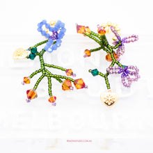 Load image into Gallery viewer, Cottage Garden - beaded flower earrings with Gold-plated 925 silver studs
