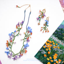 Load image into Gallery viewer, Cottage Garden - beaded flower necklace with 14kt Gold-filled Chain
