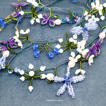 Load image into Gallery viewer, Monet&#39;s Garden inspired beaded flower necklace with 14kt Gold-filled chain

