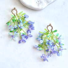 Load image into Gallery viewer, Little Blue Flowers Beaded Earring studs
