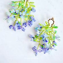 Load image into Gallery viewer, Little Blue Flowers Beaded Earring studs

