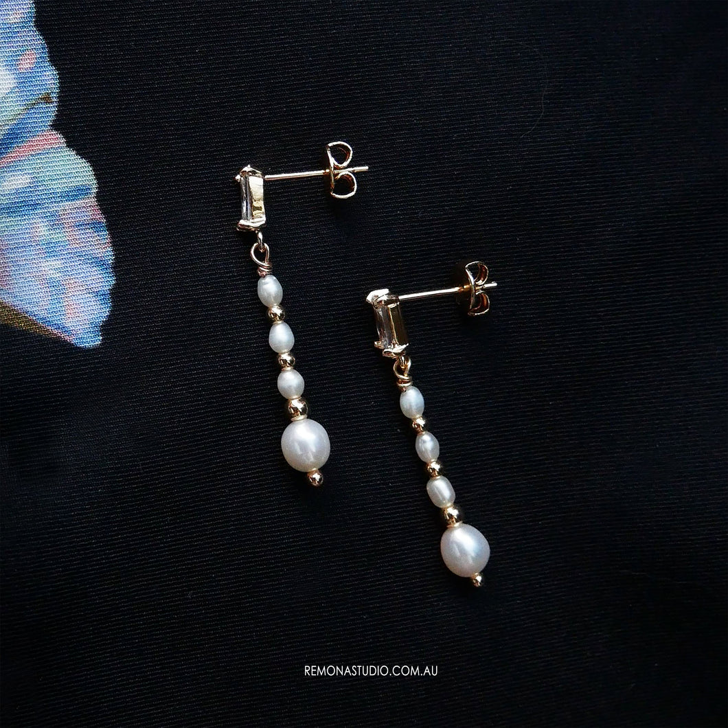 14kt Gold-filled Beads with Pearls - earring studs